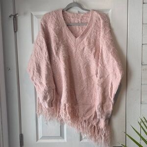 Cozy Pink V-Neck Sweater for Women